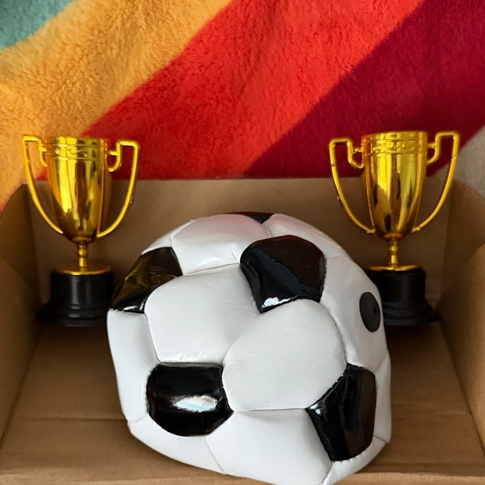 Soccer Ball Set with 1 Trophy cake topper